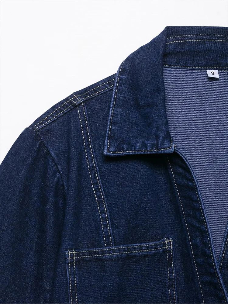 European style womens fashion versatile temperament leisure solid color denim shortsleeved jacket 251015