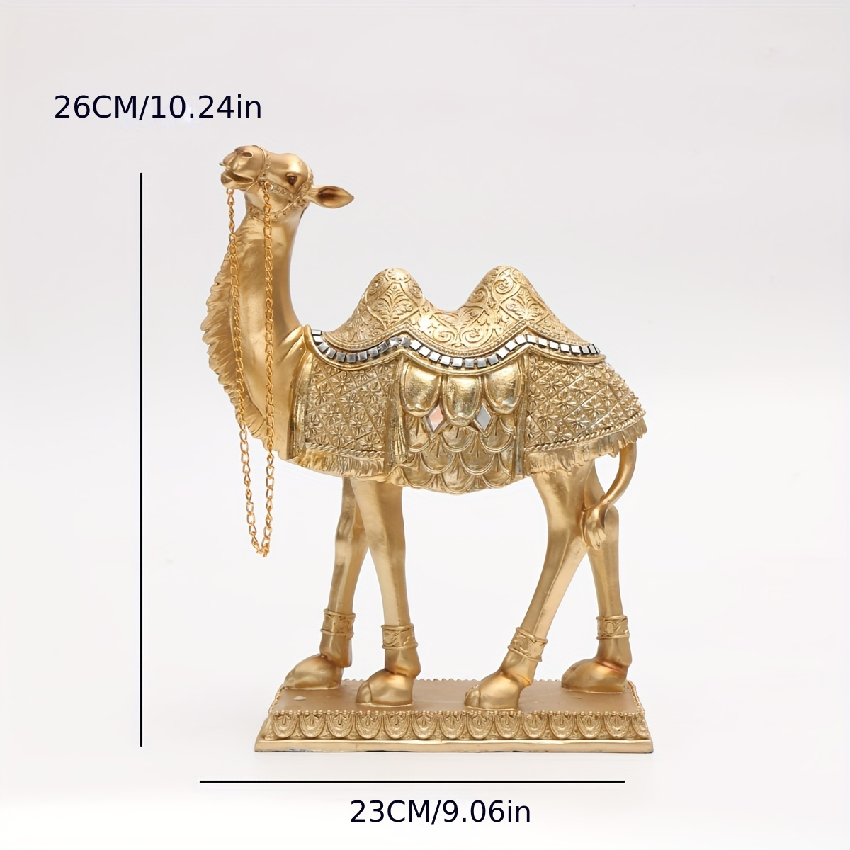 Designer Luxury Golden Camel Statue: Resin Decorative Home Accent for Indoor Use - Suitable for Various Room Types -Perfect for Thanksgiving