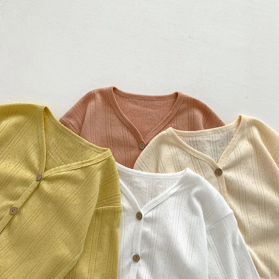 Kids Clothes Toddler Summer Jacket Infant Korean Casual Tops Boys Girls Lightweight Long Sleeve Outerwear Solid Color Cardigan 251023