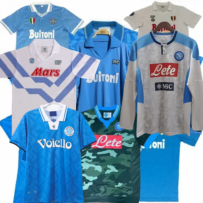 Retro classic Napoli soccer jerseys MARADONA 1985 1986 1987 1988 1989 1991 1992 1993 1994 2013 2014 19 20 HAMSIK INSIGNE HIGUAIN MERTENS Retro football shirts