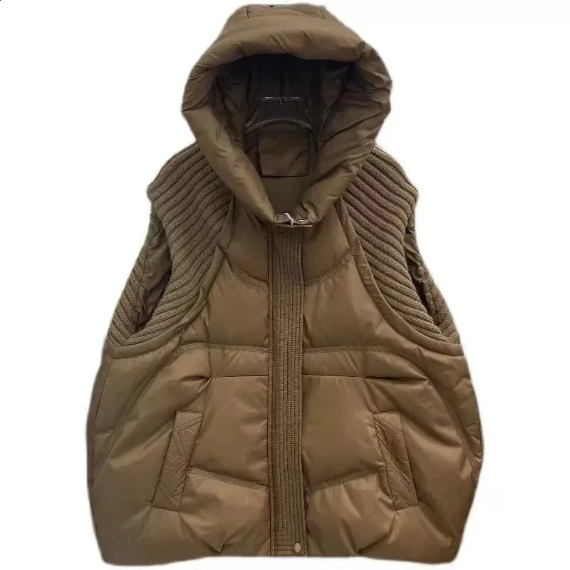 Hooded Down Cotton Woman Waistcoat Top Autumn Winter Puffer Vest Ladies Jacket Large Size 5XL Cotton Padded Sleeveless A480 251027