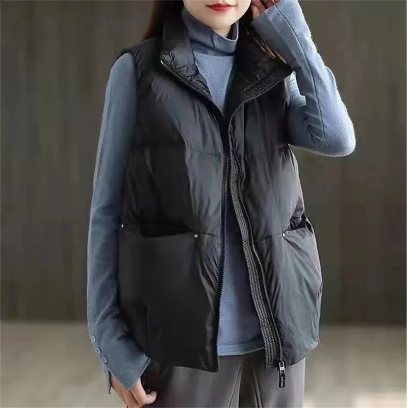 Fashion Sleeveless Waistcoat Women CottonPadded Parkas Puffer Vests Waistcoat Womens Down Cotton Vest Coat Autumn Winter Jacket 251027