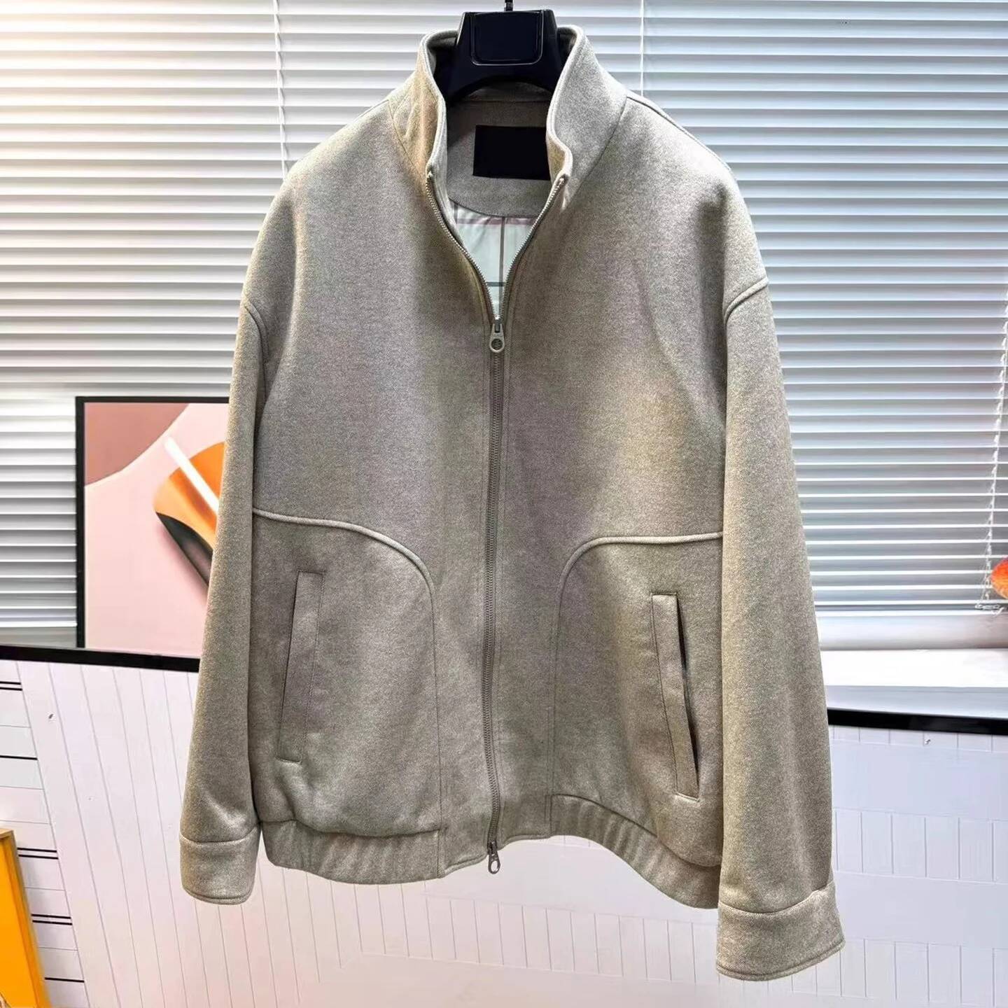 LP 25Aw Embroidered Silk-Blend Stand-Up Collar Men's Casual Jacket