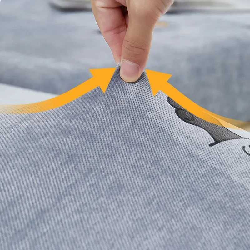 Cartoon AllCover Chenier Sofa Cover Non Slip Velvet Seat Cushion with Elastic Band SkinFriendly Couch Covers for Living Room C251028