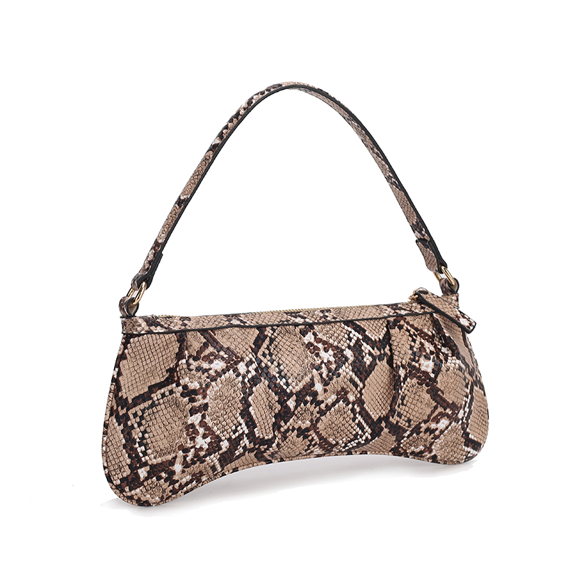 Snakeskin Print Baguette Bag women mini hobo bag fashion elegant lady hobo bag durable PU handbag clutch bag