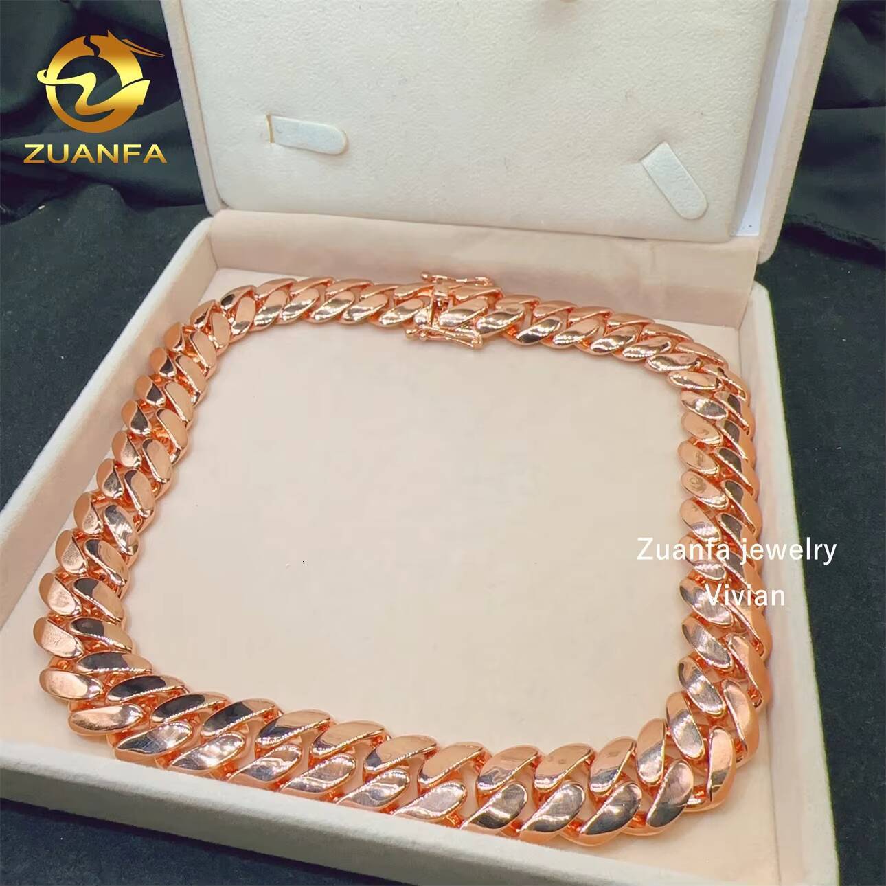 Moissanite Necklace VVS Moissanite Diamond Sterling Silver 925 VVS Moissanite Hip Hop Cuban Chain Cuban Link Necklace