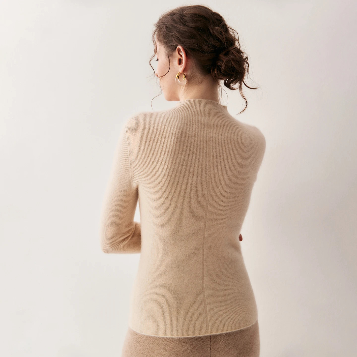 MEELEX Classic Autumn Winter Women 100 Cashmere Sweater Half High Neck Pullover Top Soft Warm Cashmere Undershirt for Woman 251027