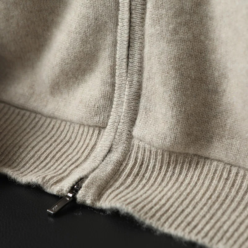 Youth Casual 100 Pure Cashmere Mens Fashion Hooded Sweatshirt Loose Knitted Cardigan Sports Top Jacket 251017