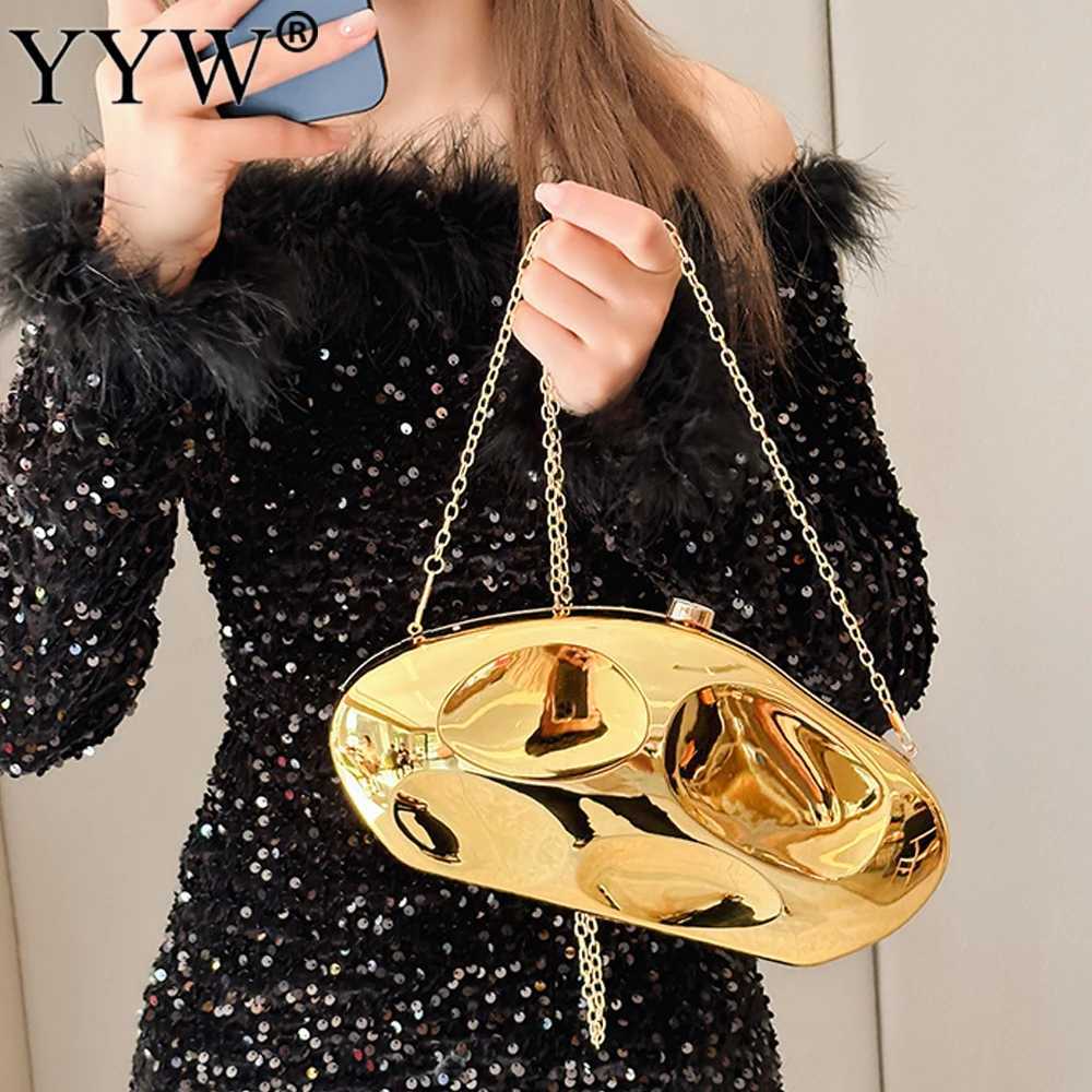 2025 New Niche Design Metal Acrylic Clutch Bag Asymmetrical Stone Shape Handbag Womens Wedding Party Banquet Evening Bags Purse H251027