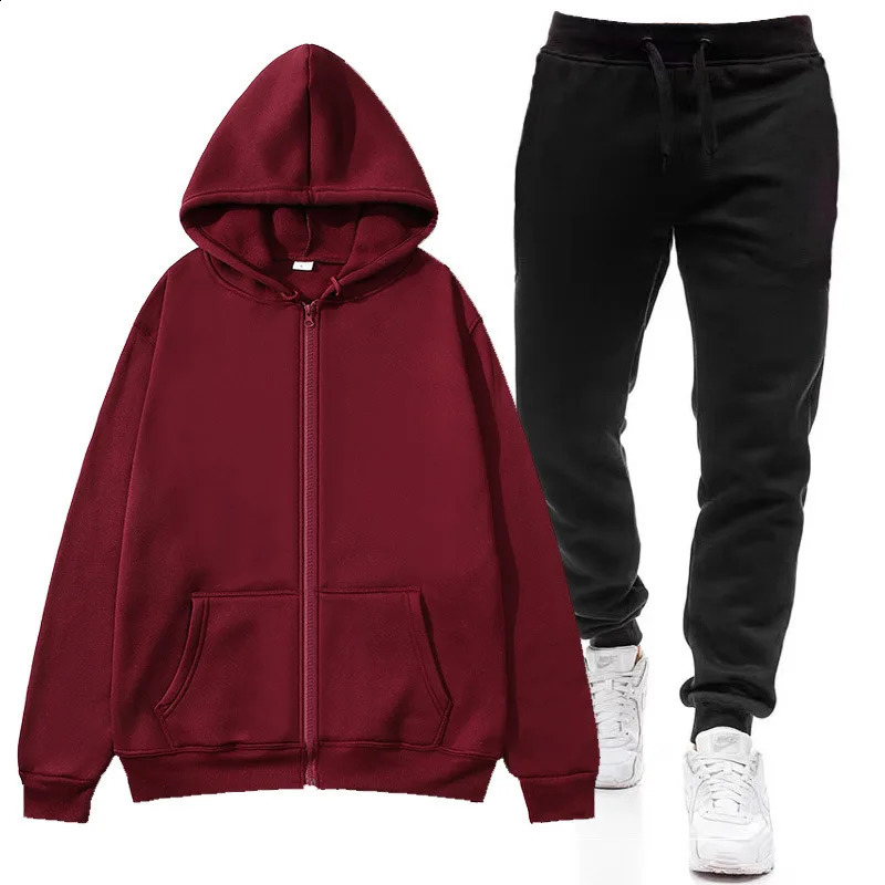 Autumn winter Men warm Sport Suits Women warm zipper Hoodies Pants Two Pieces Sets Running Casual Sweatshirts Sweatpants 251027
