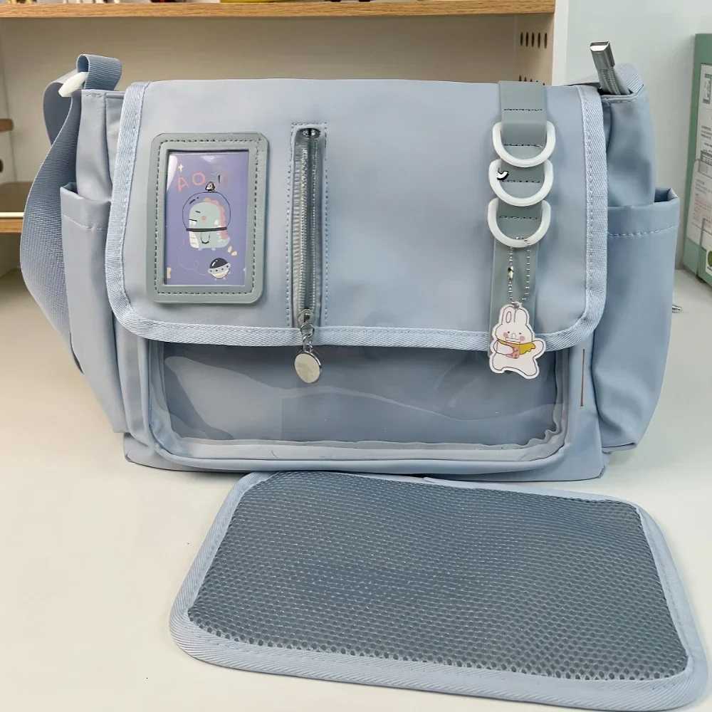 Y2K Japanese Harajuku School Bags for Teenage Girls New Transparent Itabag Crossbody Bag DIY Badges Display Plate Ita BagW251028