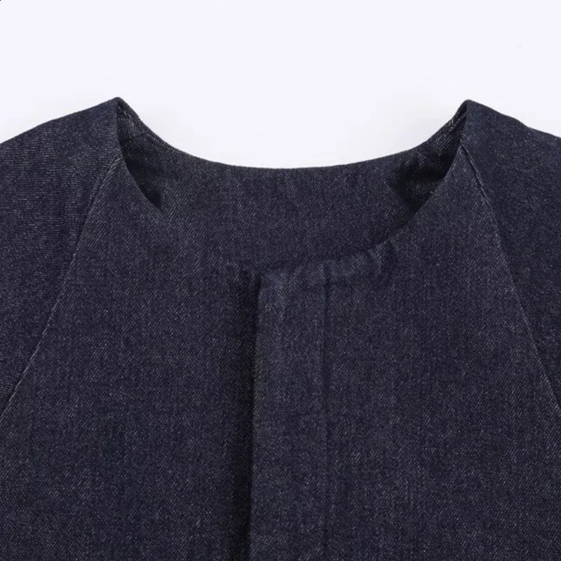 Women ONeck Jacket Denim Tops Loose Autumn Coat Female Outwear Casual Fashion Streetwear Plain Color 251015