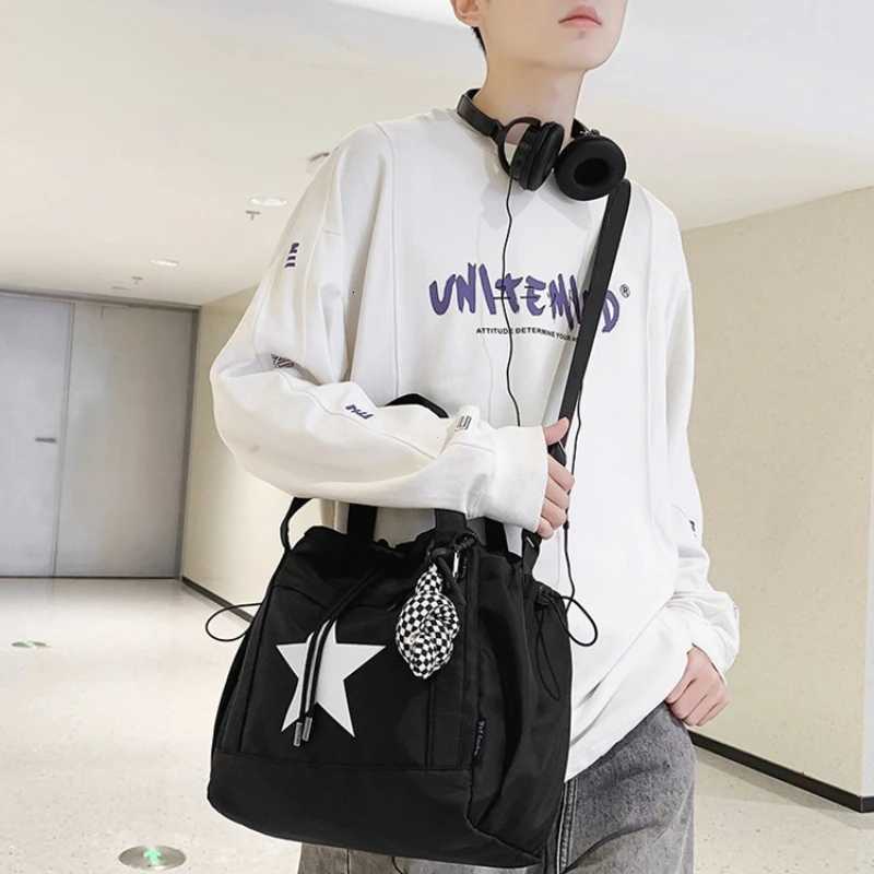 Women New Crossbody Bag Wholesale Large Capacity Couple Shoulder Bag New Casual Nylon Tote Bag Luxury Drawstring Handbag 2025W251028