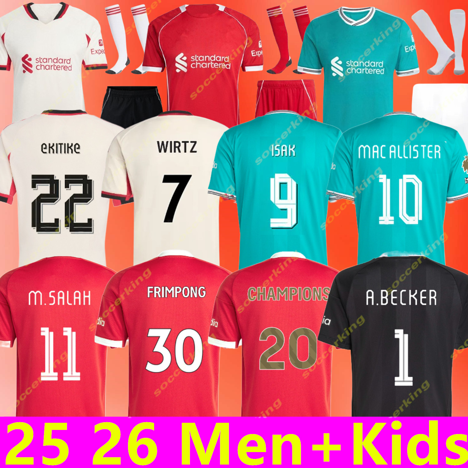long sleeves Wirtz 2025 2026 MAC ALLISTER ISAK soccer jersey 25 26 football shirt goalkeeper SZOBOSZLAI FRIMPONG NGUMOHA men kids kit SALAH Kerkez DIOGO J Pre-match