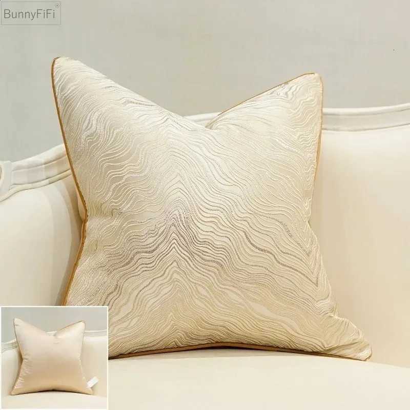 Pillow Case Jacquard Luxury Cushion Cover 45x45cm Embroidery High Quty Decor Sofa Cover Decorative case Beige Cushion Covers C251028
