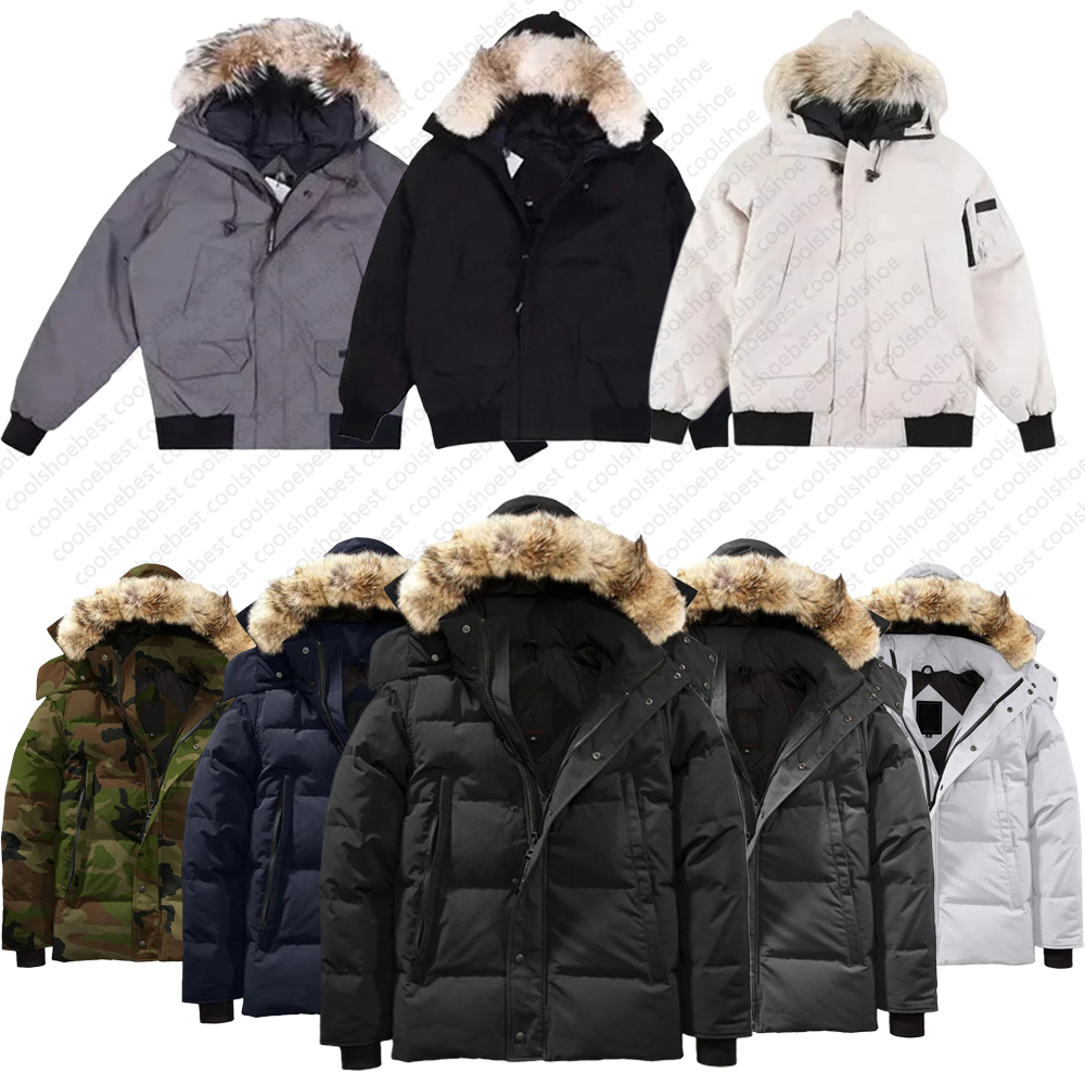 Down jacket Men Women Puffer jacket Chili wack Pilot Jacket Fur Hooded Winter Jacket Couple Real Fur Warm Big Parkas Female Thicken Parka outerwear Coats