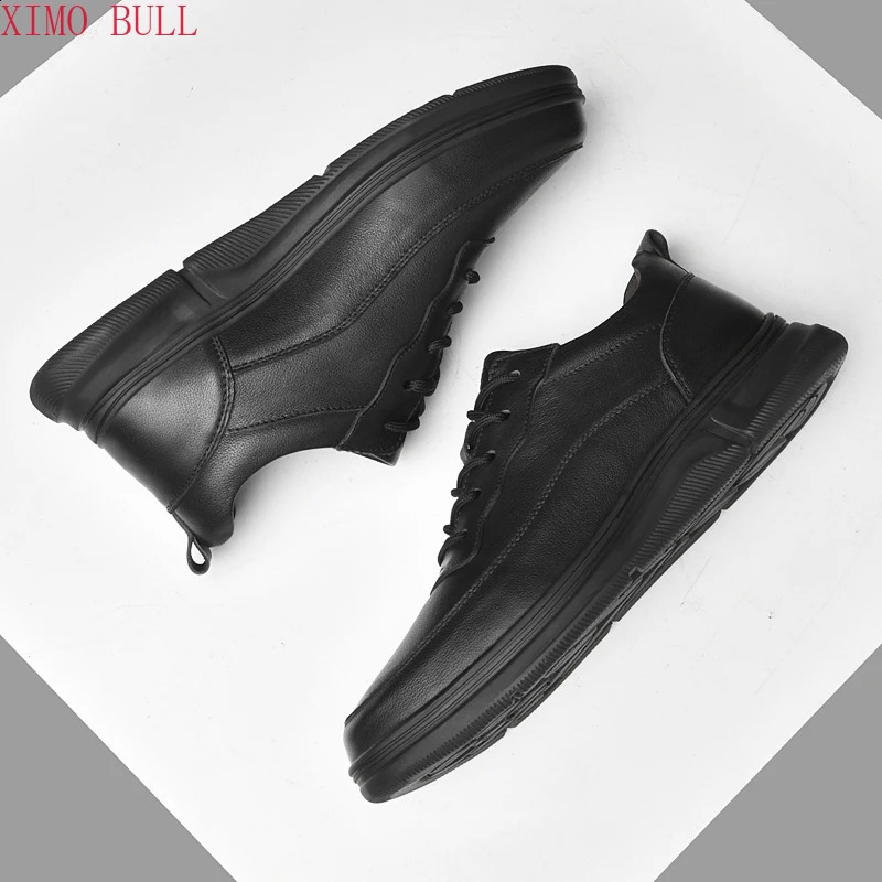 Genuine Leather Casual Shoes Mens Oxford Shoes Running Shoes Mens Formal Shoes Warm Cottonfurfree Shoes 251023