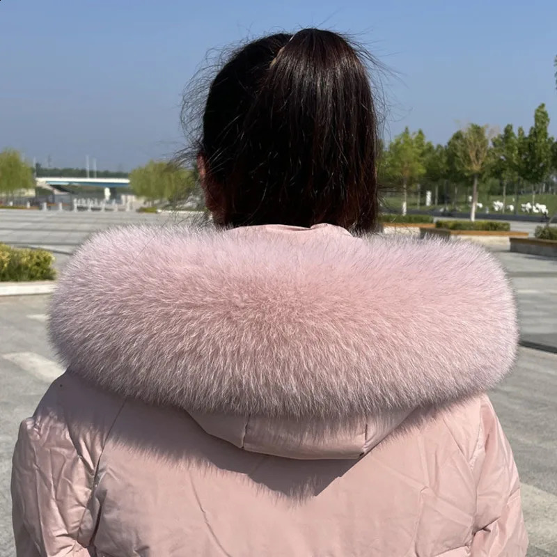 Fox Fur Collar Winter Fox Fur Scarf Straight Collar Natural Fur Scarf Shawl Collar Black Fur Collar Female Coat Fur Collar 251023