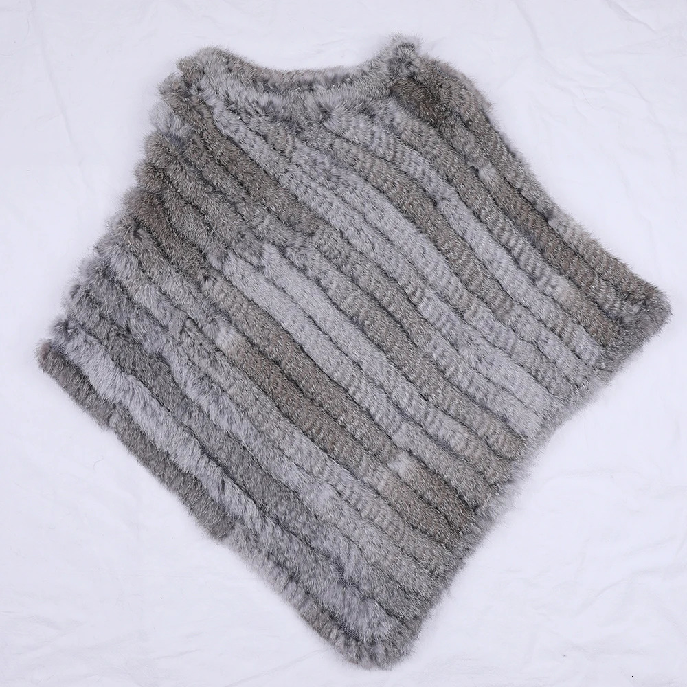 Genuine Rabbit Fur Knitted Natural Fur Poncho Fashion Wrap Coat Shawl Lady Scarf Natural Fur Wedding Party Wholesale Cape 251024