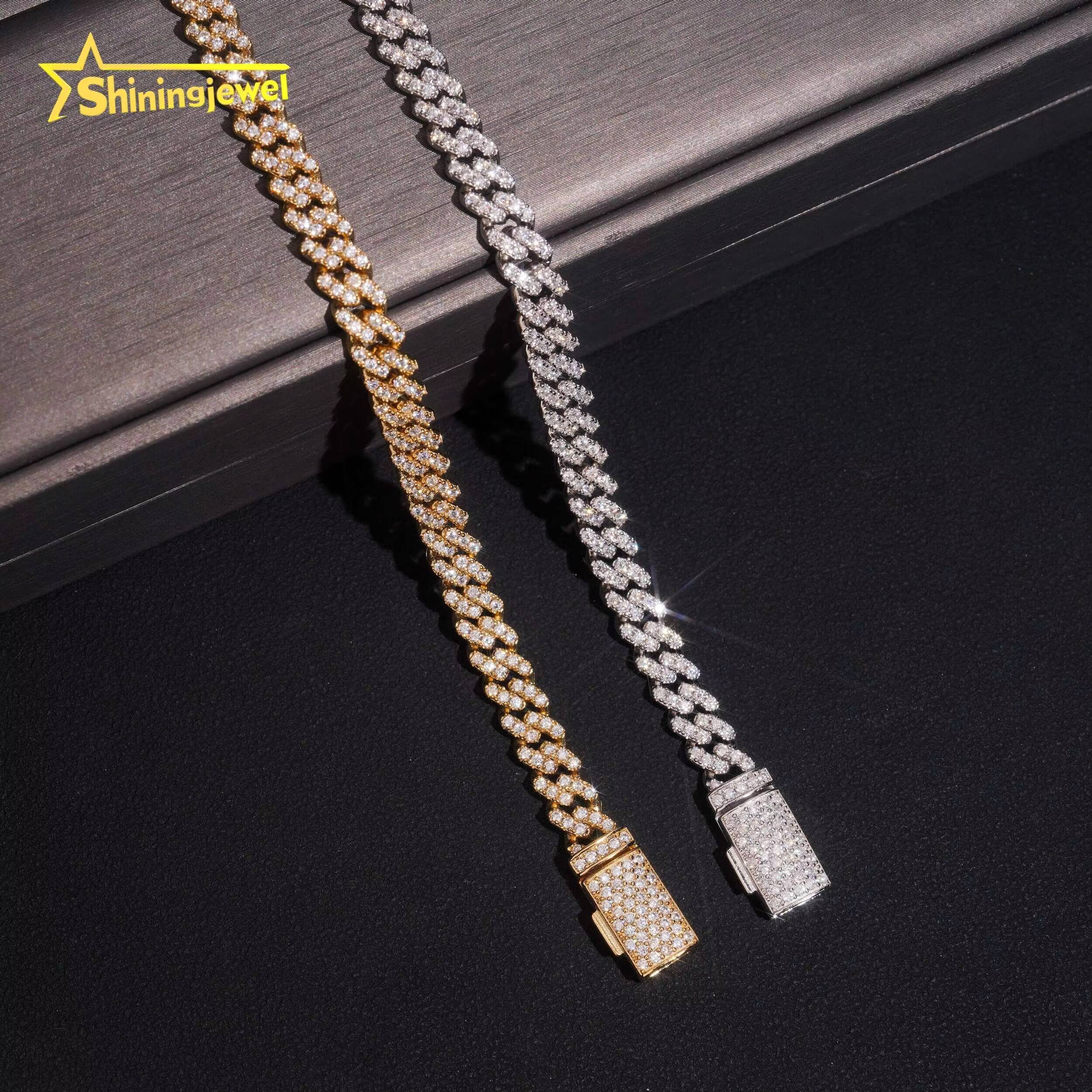 Fine Jewelry 925 Sterling Silver Cuban Link Chain 6MM High Quality Pass Diamond Tester Moissanite Cuban Link Bracelet Men