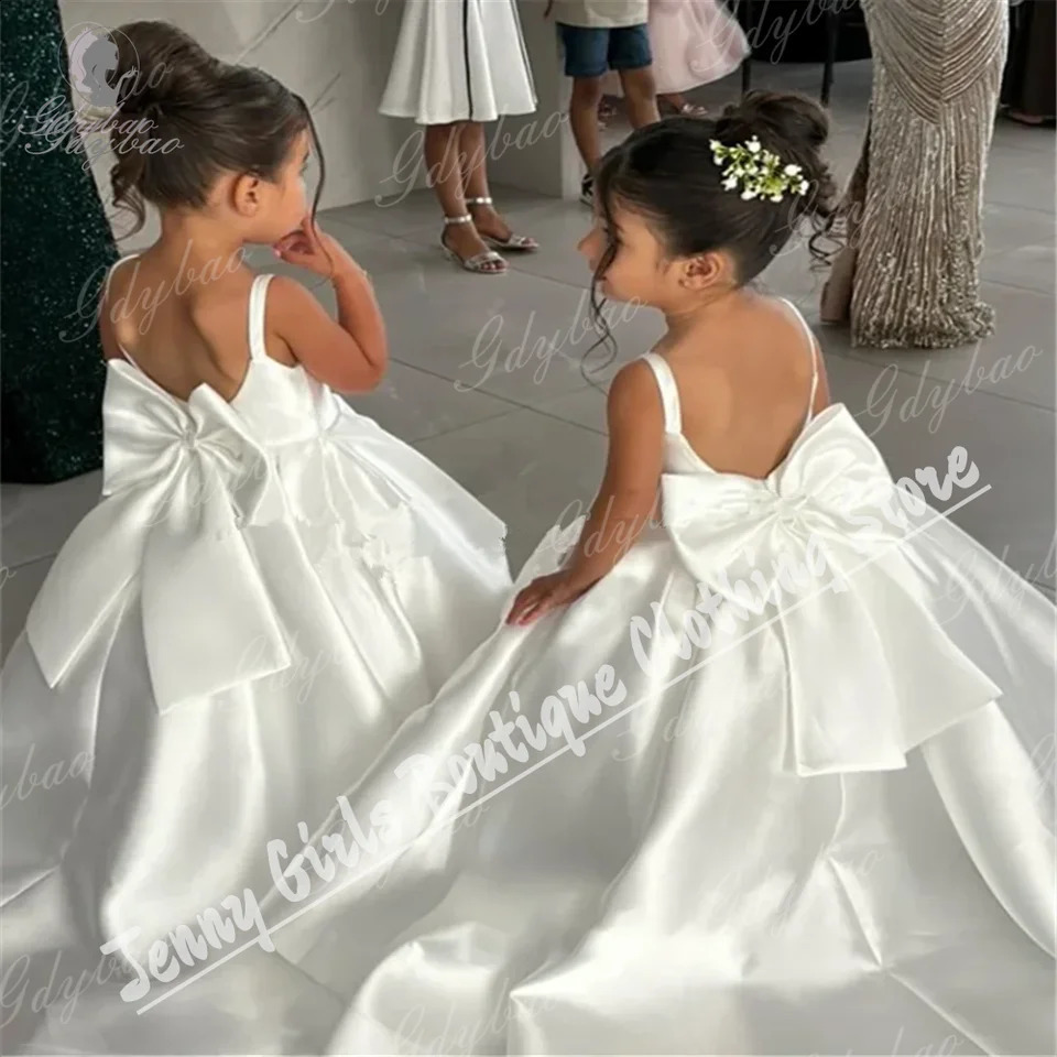 Girl Prom Dresses Satin Royal Blue Baby Baptisms First Birthday Communion Wedding Party Banquet Customize Gown 251023