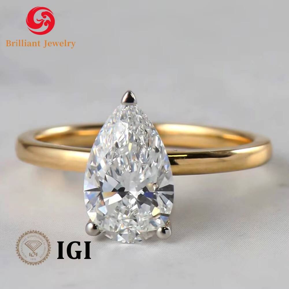 Wholesale Lab Grown Diamond Ring 10k 14k 18k Solid Gold IGI Certified HPHT CVD Filled Unisex Engagement Wedding