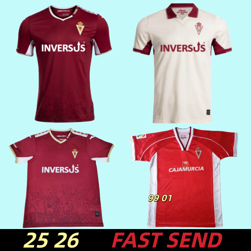 25 26 Real Murcia Soccer Jersey retro home 2025 2026 Murcia football shirt