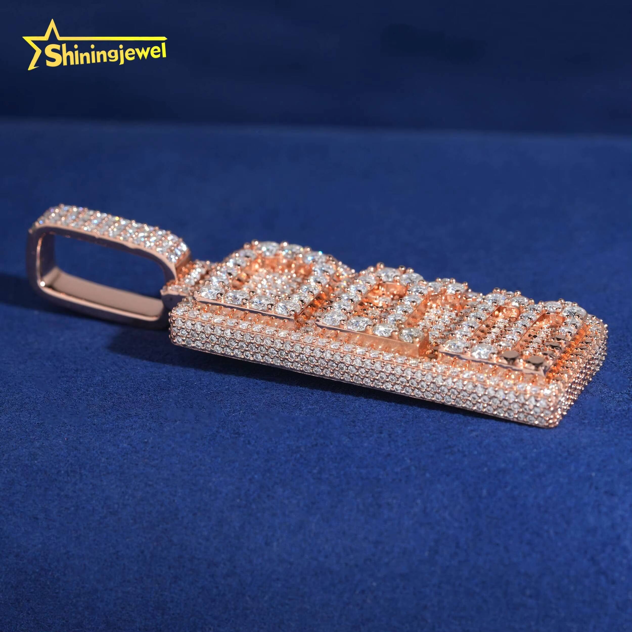 Fine Hip Hop Jewelry VVS Moissanite Letter Charm Jewelry 925 Silver Iced Out Diamond Moissanite Jewelry Rose Gold Pendant Charm