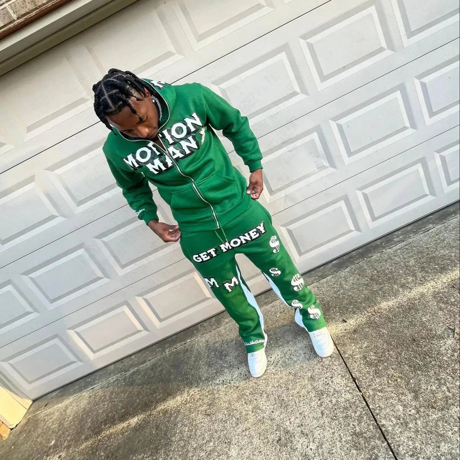 AutumnWinter Y2K Street Hip Hop Set Loose Printed Zipper Sweatshirt 251027