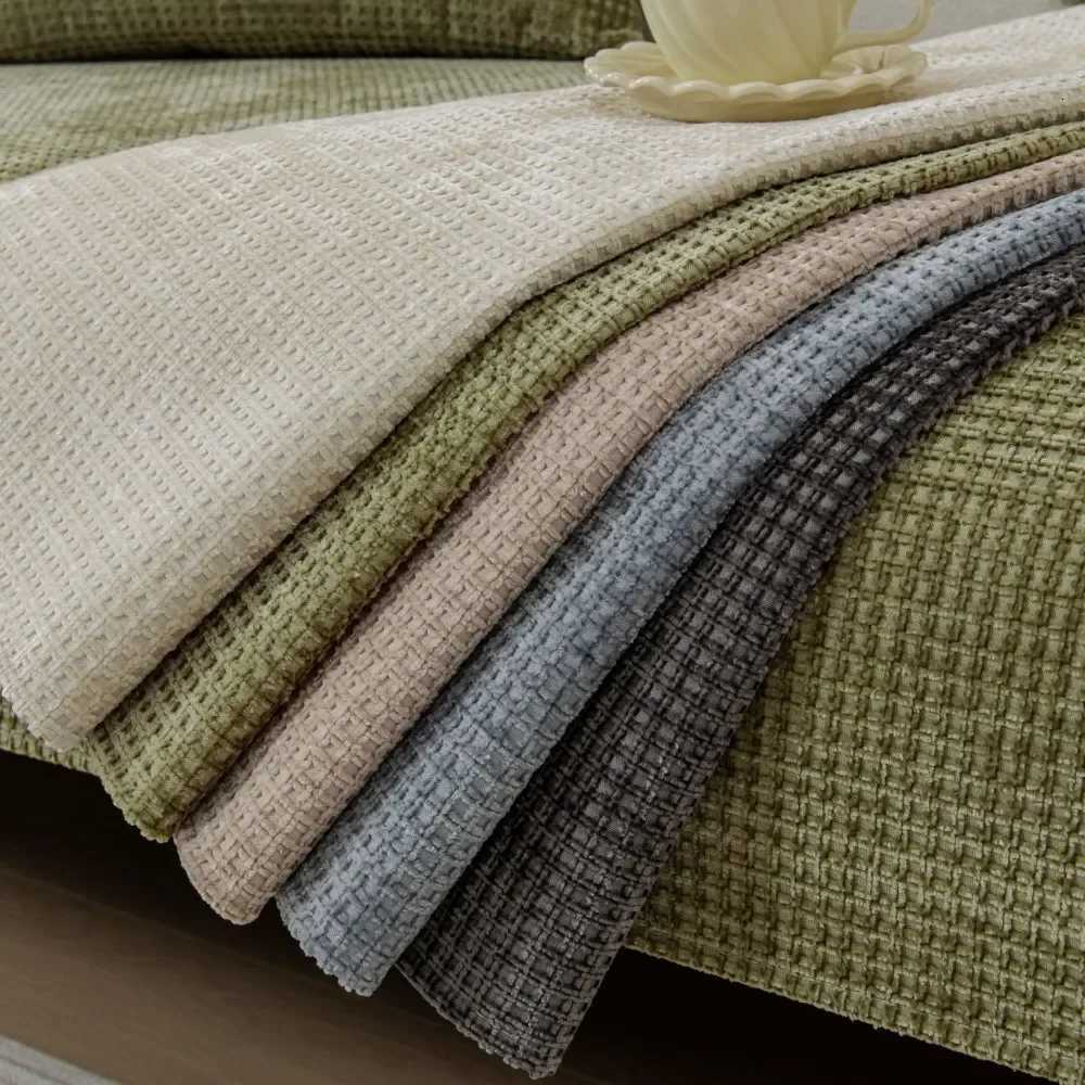 Four Seasons Universal Waffe Sofa Cushion Chenille Sofa Cushion Modern Simple Solid Color NonSlip Sofa case C251028