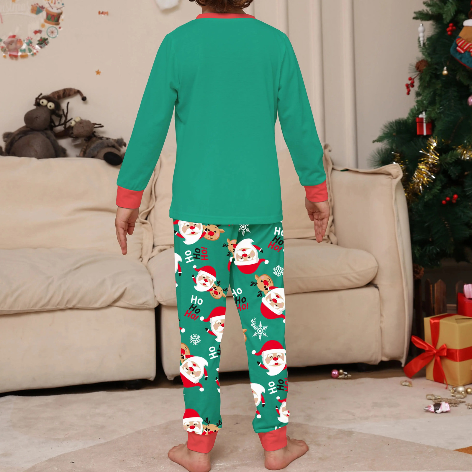 Winter Couples Christmas Pajamas For Family Matching Outfits Mother Kids Clothes Christmas Deer Pajamas Family Clothing Set 251027