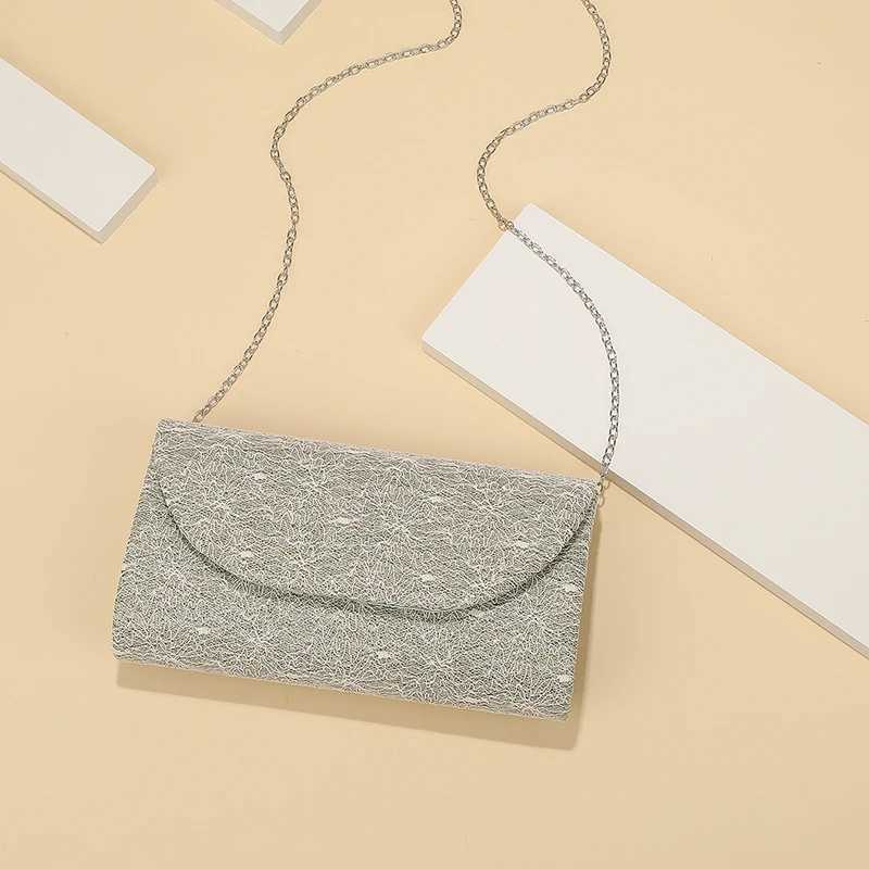 Elegant Crackle Dinner Bag with Metal Chain Handheld Shoulder Bag for Travel And Party Use Storage Bag for Evening Dresses H251027