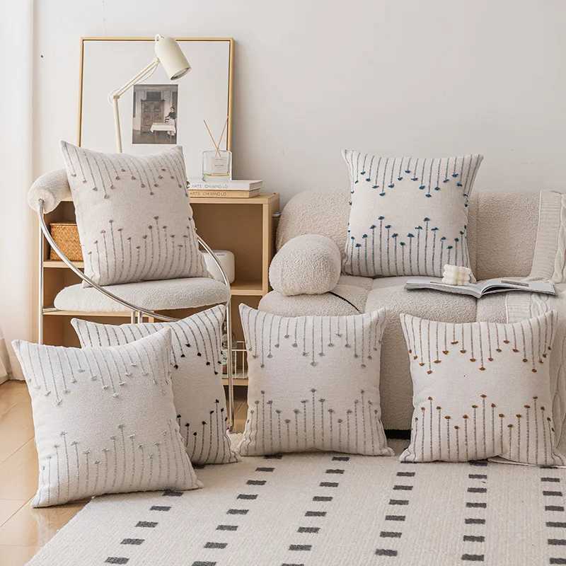 Pillow Case 30x50 50x50 45x45cm Stripe Style Nordic Style Cushion Cover Warm Solid Color Luxury case Throw Cover For Home Decor C251028