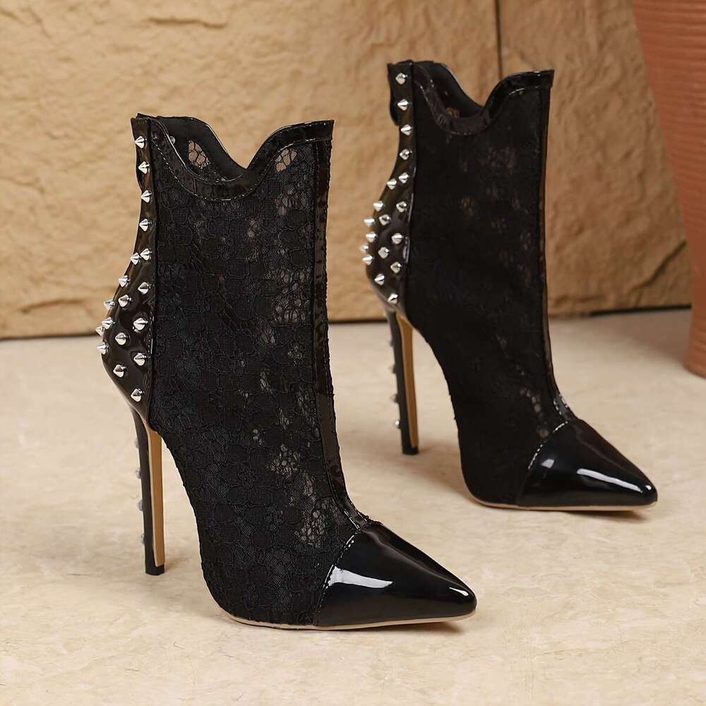 Italian Roman Boots Pointed Toe Stiletto Heels, Slip-Resistant Platform, Easy Zipper Closure, All-Season Formal Casual Shoes EU 35-42 / US Women'
