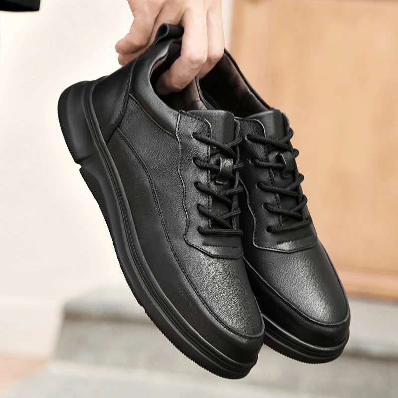 Genuine Leather Casual Shoes Mens Oxford Shoes Running Shoes Mens Formal Shoes Warm Cottonfurfree Shoes 251023