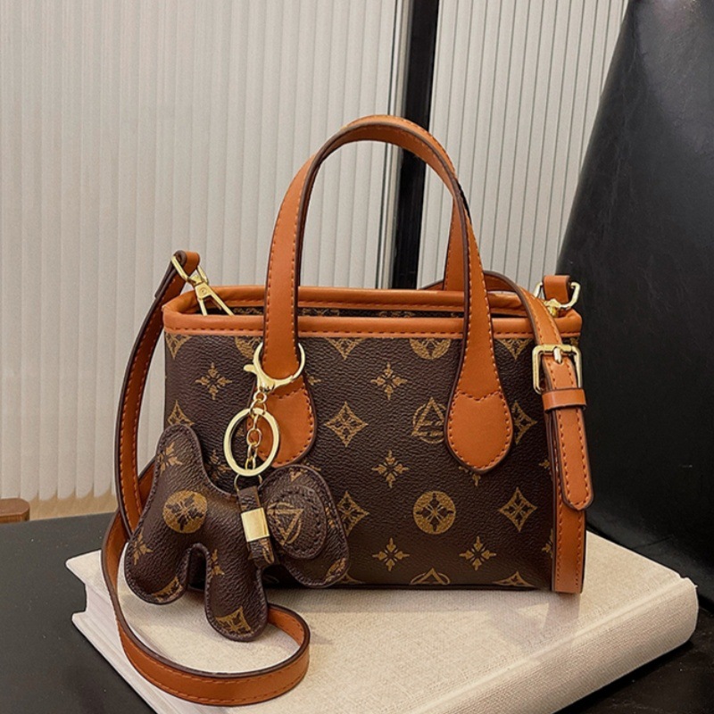 Luxury Bag 2025 Women's Small Monogram Tote Bag, Elegant Market Basket Purse, Versatile Shoulder and Crossbody Bag Free Shipping