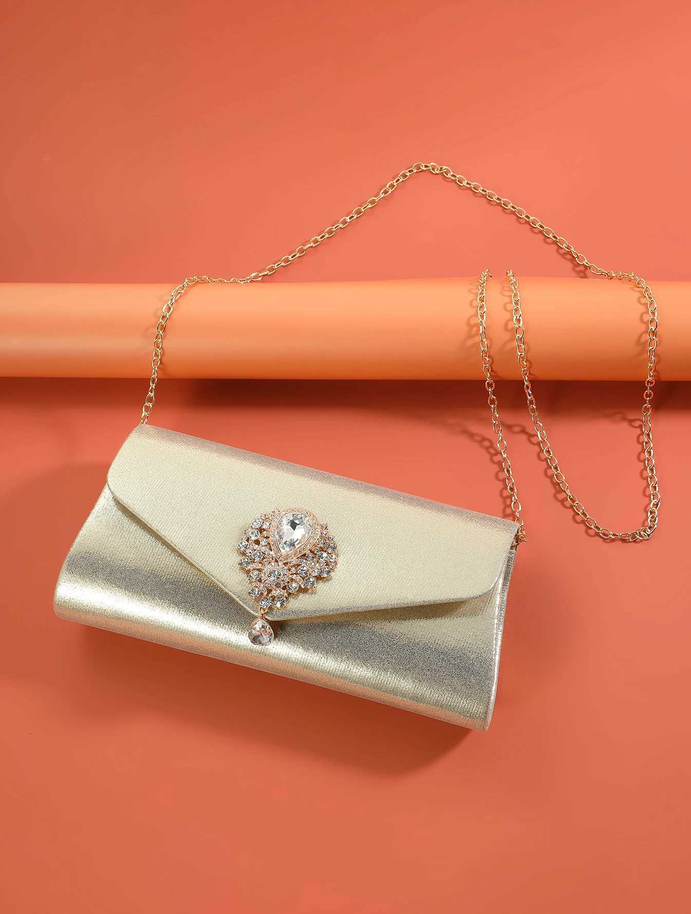 New Wedding Banquet Diamond Handbag Dress Tassels Evening Bag rhinestone Metallic shoulder bag Fashion clutch bag Wedding party H251027