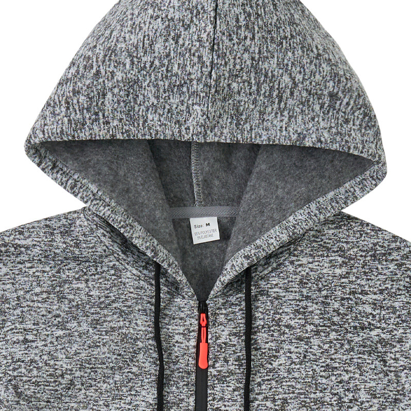 American Style Heavyweight Fleece-Lined Men's Retro Cation Fabric Workwear Pocket Hooded Zip-Up Trendy Sports Sweatshirt Men European Size S-3XL