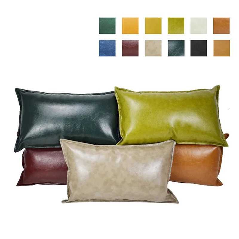 Pillow Case Light Luxury PU Leather Cushion Cover Sofa Chair Car Throw Cover 30x5045x4550x5040x65cm Home Decor Pouf case C251028