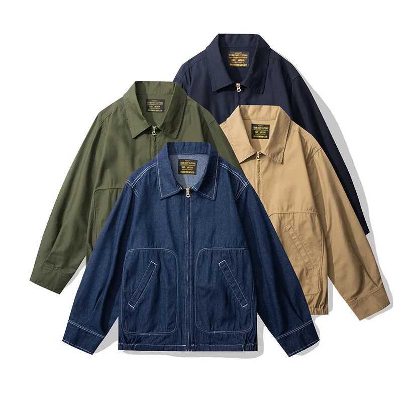 OKONKWO Mens commemorative edition solid color travel jacket TOUR JACKET horizontal Suga denim jacket J251028