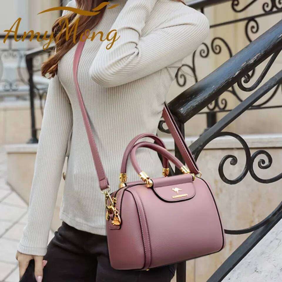 Designer Bags Granded Branded Cowhide Leather Handbag Purse Women Casual Crossbody Shoulder Messenger Bags Ladies Tote Boston Sac 2024 Hot Selling
