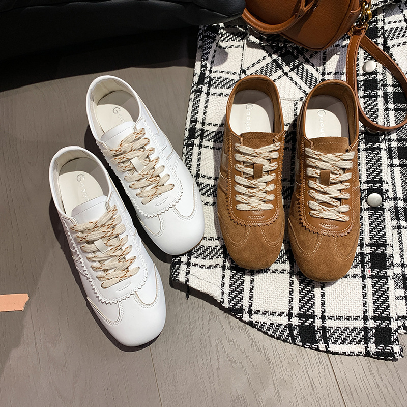 2025 Invisible inner height increase 5 cm French lace-up single shoes retro low-top casual marathon German training shoes Forrest Gump shoes