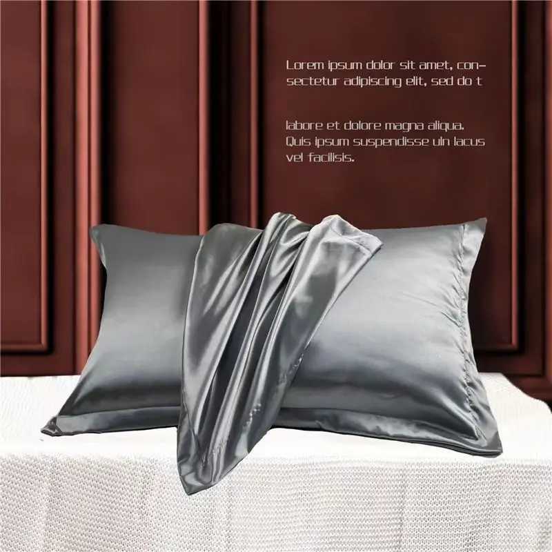 Pillow Case 2pcs Lot Natural Silk case High Quty Comfortable Solid Color Bedding Cover 48X74cm Envelope cover C251028