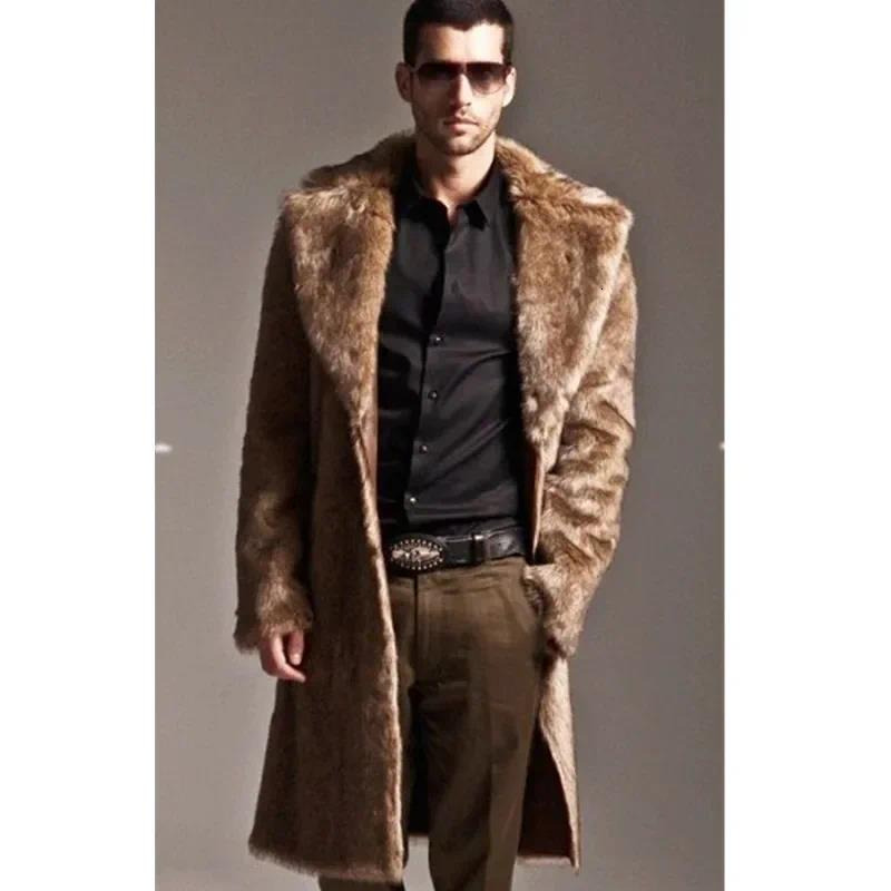 Men's Trench Coats Mens Trench Coats 2025 Imitation Mink Fur Integrated Long Winter Wear Clothing Jackets Coat Men Korean Fashion Windbreakers Cloak
