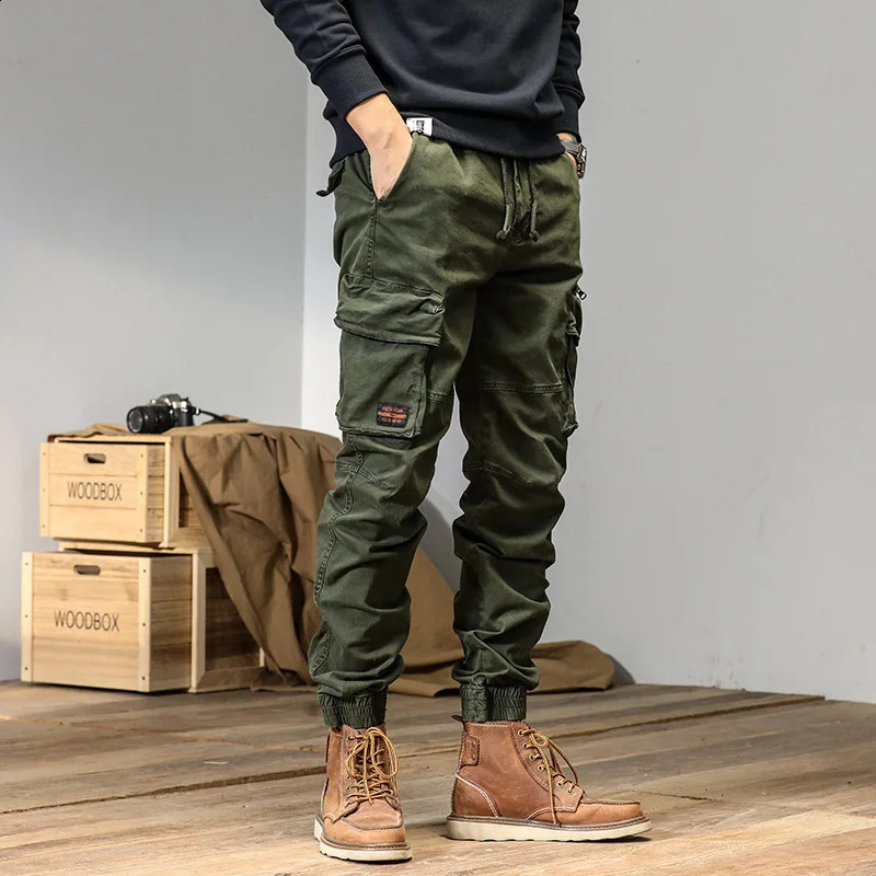 CAAYU Joggers Cargo Pants Men Casual Y2k MultiPocket Male Trousers Sweatpants Streetwear Techwear Tactical Track Black 251027