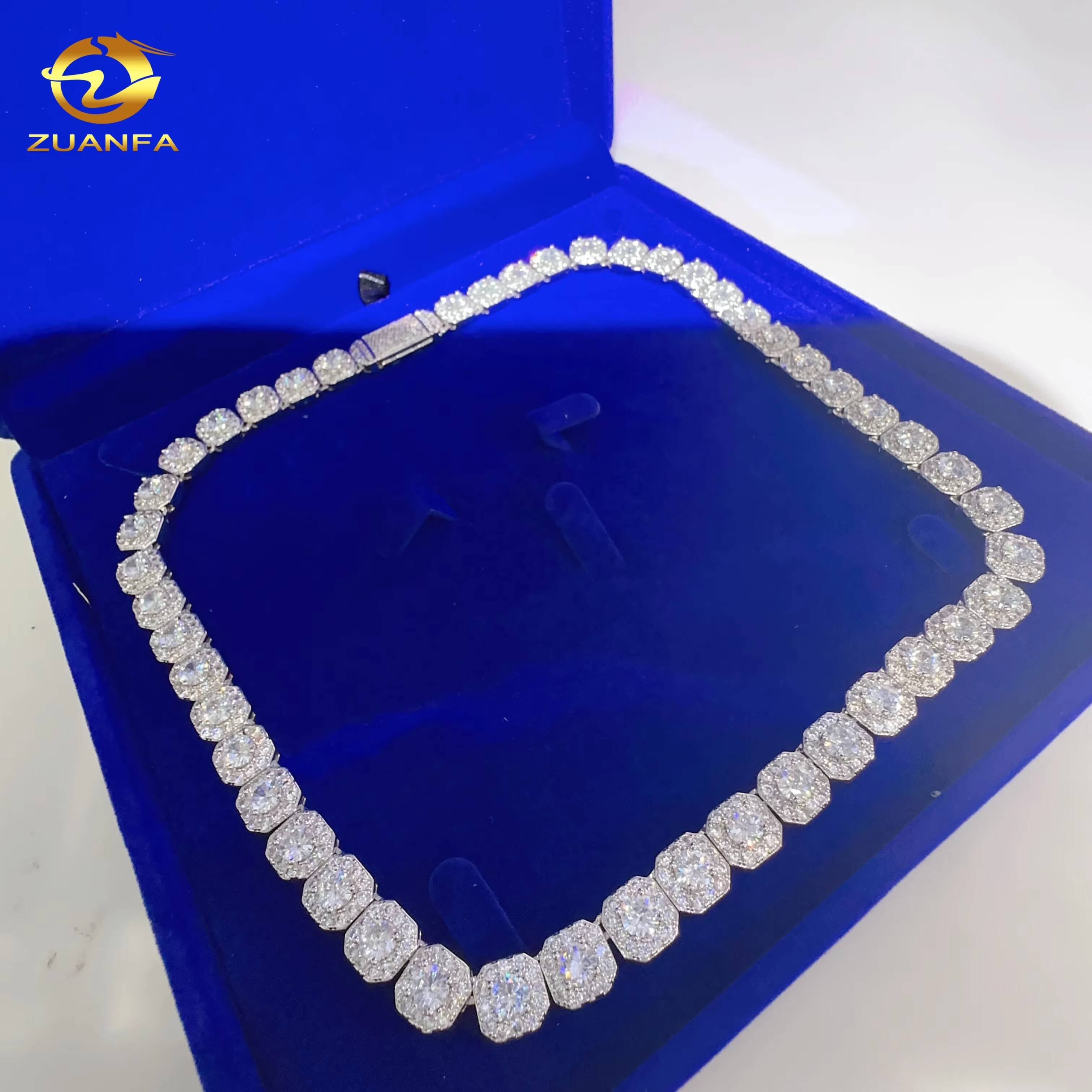 10mm 18k Gold Plated 925 Sterling Silver VVS Moissanite Jewelry Custom Diamond Iced Out Cuban Link Chain