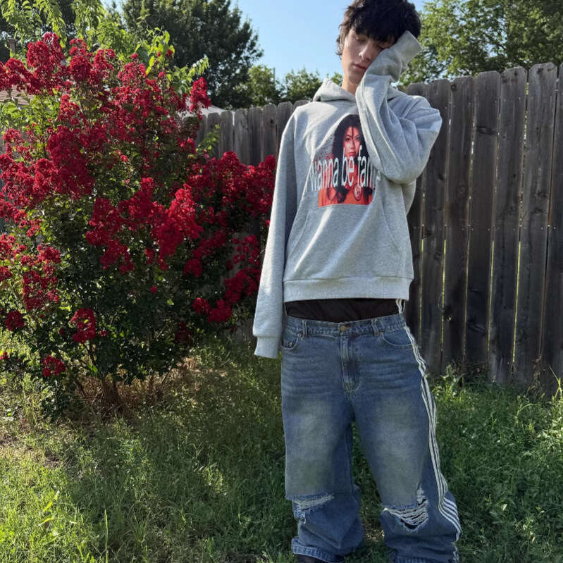 Simple Autumn Fashion Character Letter Print Pattern Unisex Street Hoodie