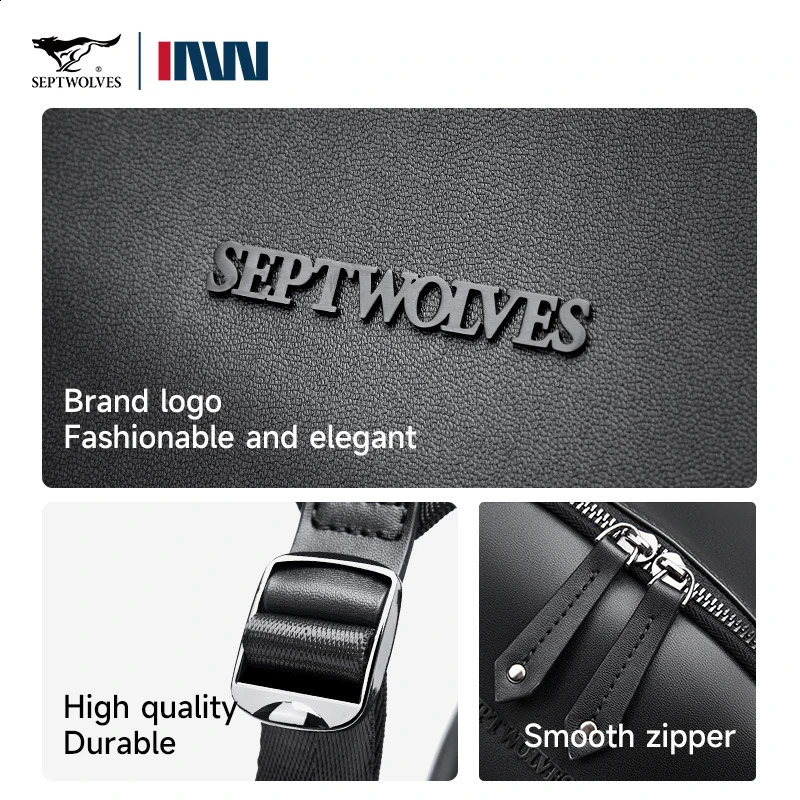 Septwolves Casual Business Large PU Leather Backpack Men Women Waterproof Laptop School Bag Male Classics Travel Knapsack 251018