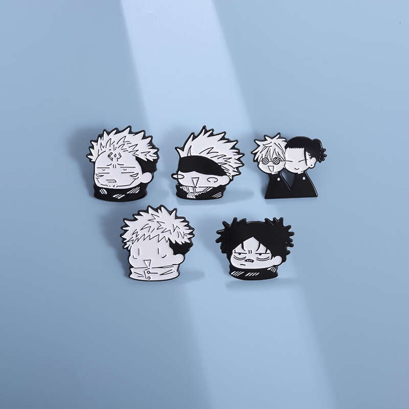 Spell 2 Black and White Style Monster Anime Cartoon Character Peripheral Brooch Clothing Accessories Lapel Pin Badge Metal