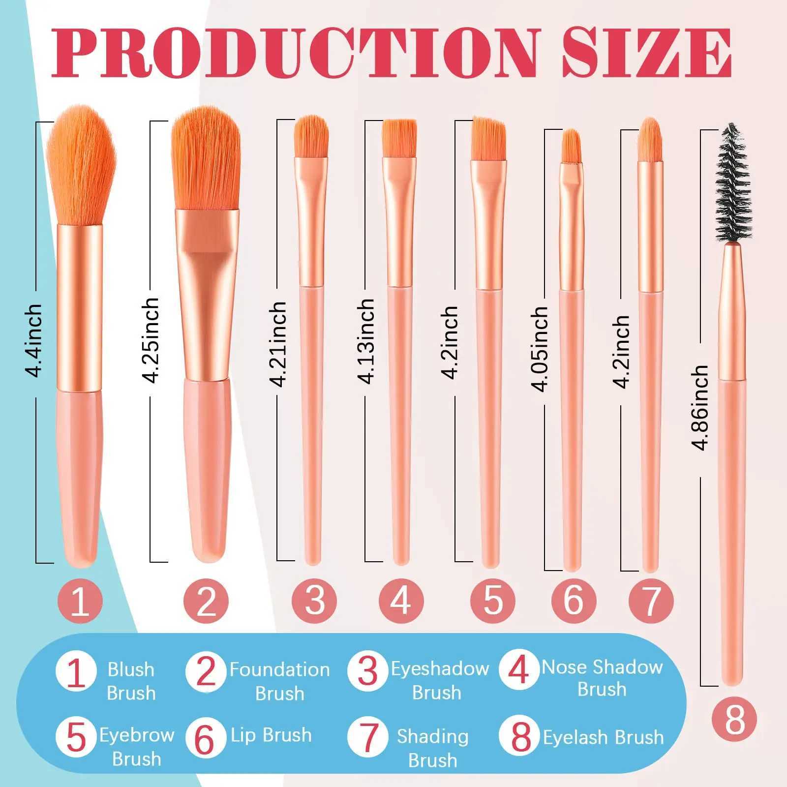 8PCS Travel Makeup Brush Set Brushes Bag Bridesmaid Foundation Brush for Wedding Bridal Shower Favors Bachelorette Party Gift J251117